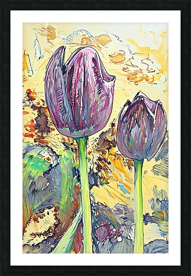 ArtXcl 008 painted tulips Picture Frame Printing