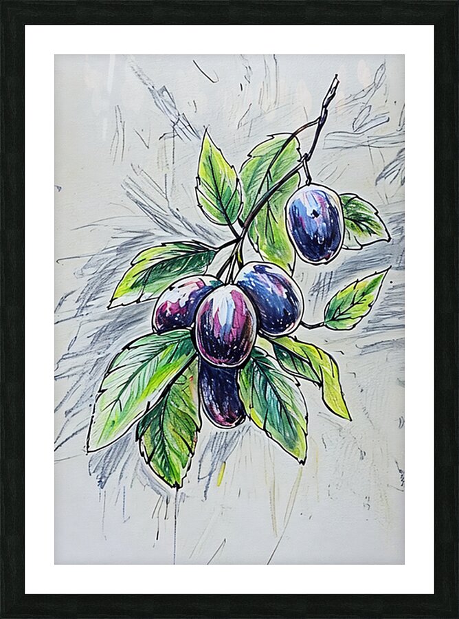 ArtXcl 029 grapes illustration Picture Frame Printing