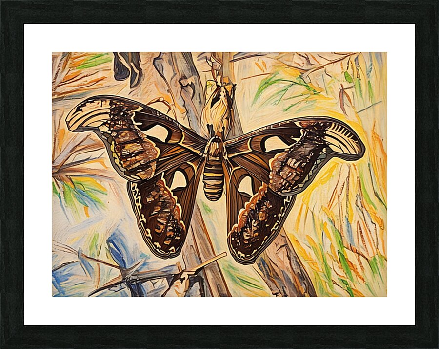 ArtXcl 194 atlas moth photo oil paint style Picture Frame Printing