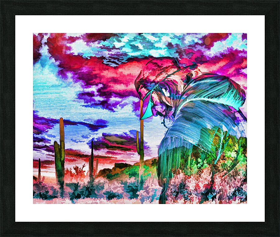 ArtXcl 075  surreal abstract man looking over desert Picture Frame Printing