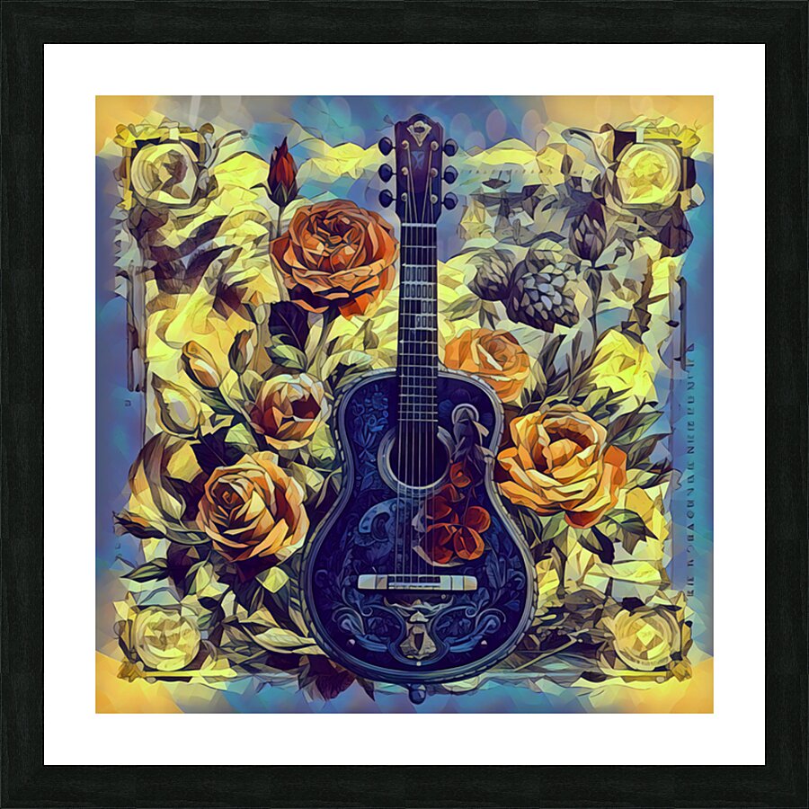 ArtXcl 091 guitar 1 polyart Picture Frame Printing