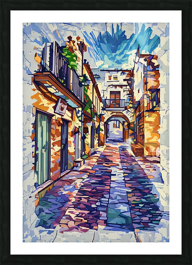 ArtXcl 041 narrow cobblestone street  Picture Frame Printing