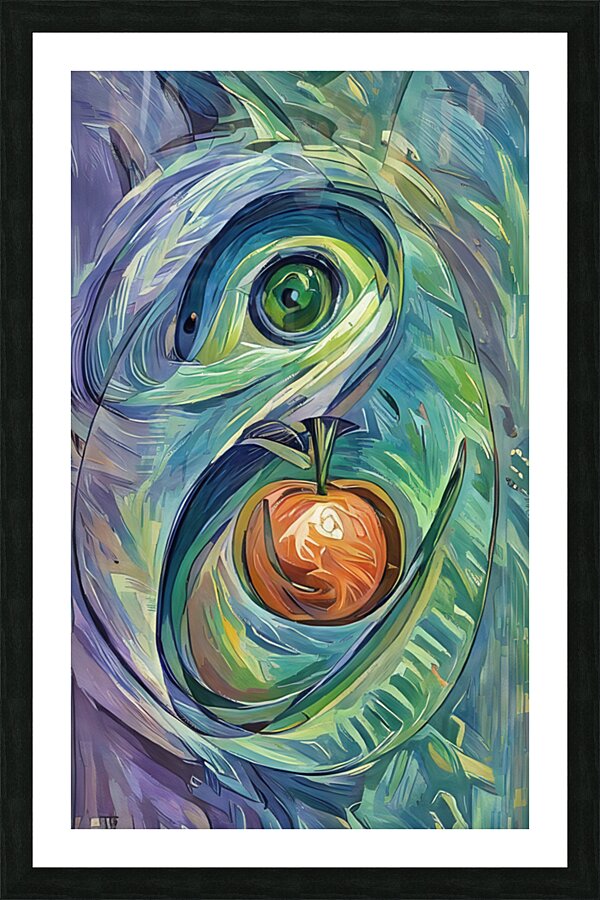 ArtXcl 010 serpent apple abstract illustration  Picture Frame Printing