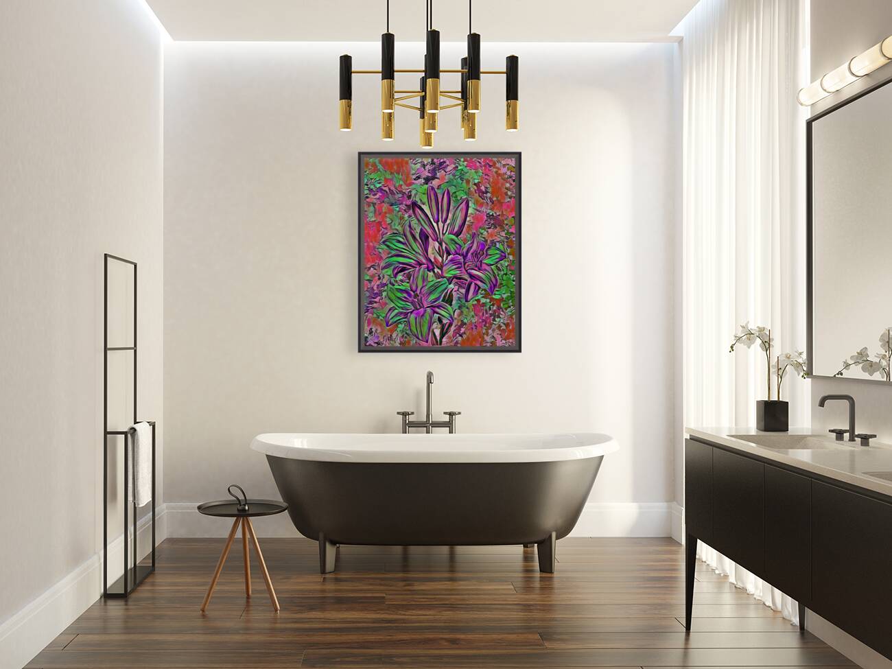 ArtXcl 139 Flowers oil pastel style Reproduction