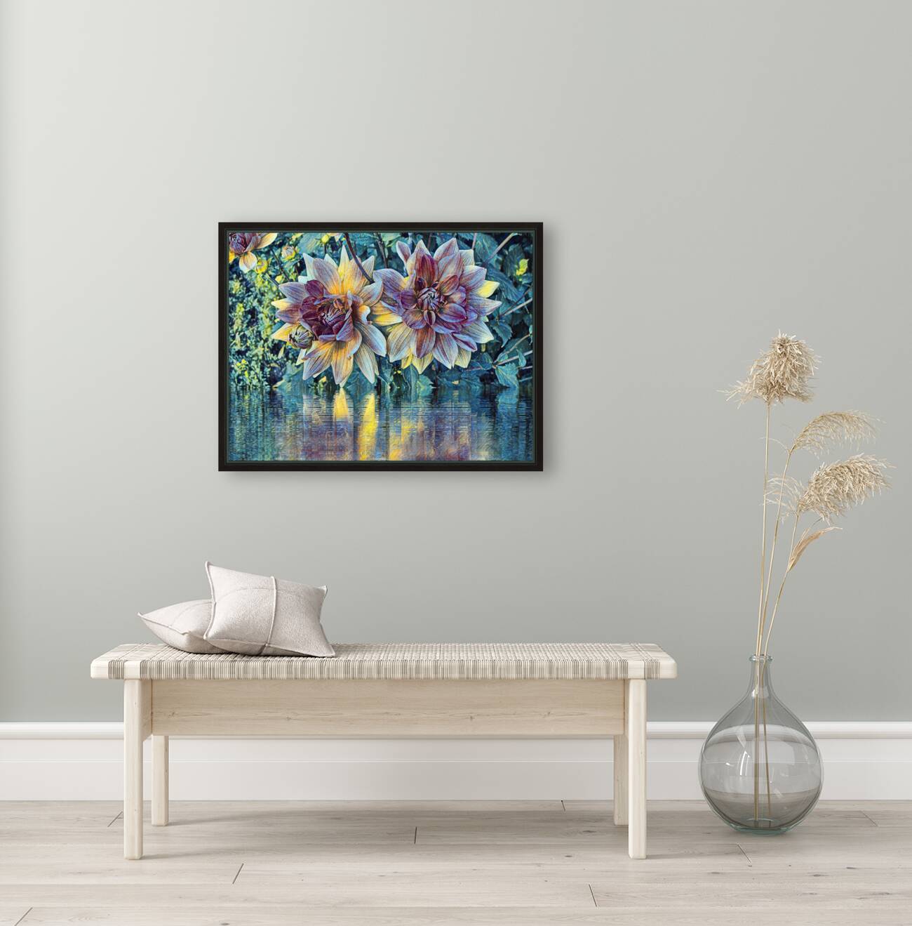 ArtXcl 147 Dahlias Flowers impressionist-paint-style Reproduction