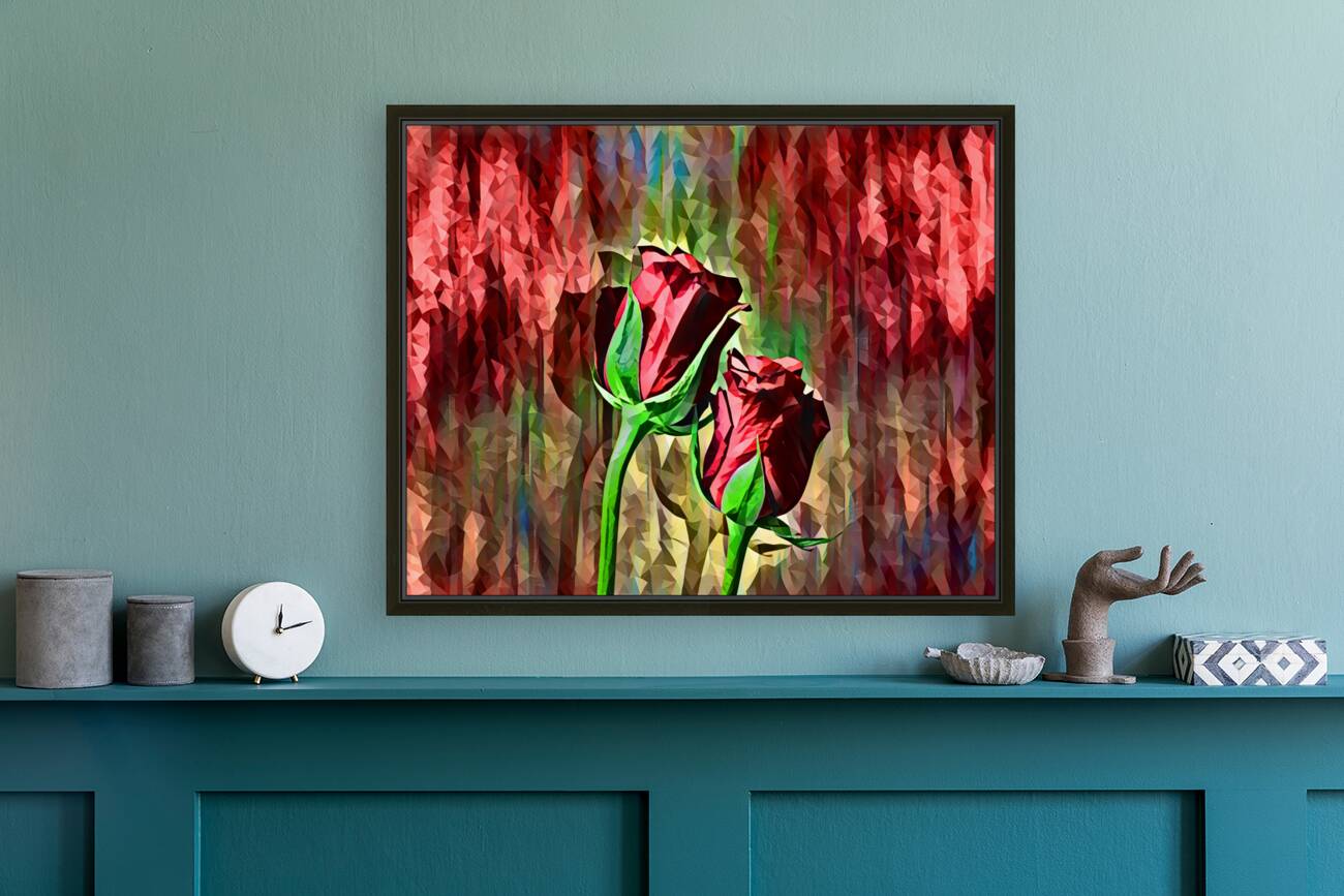 ArtXcl 151 Roses Flowers polyart-paint-style  Reproduction