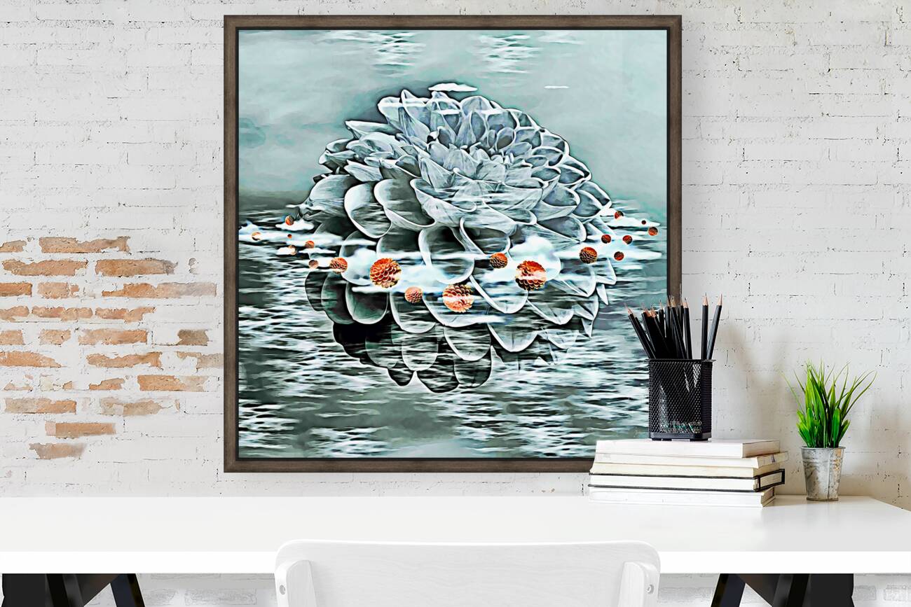 ArtXcl 152 Dahlias in water oil-paint-style Reproduction