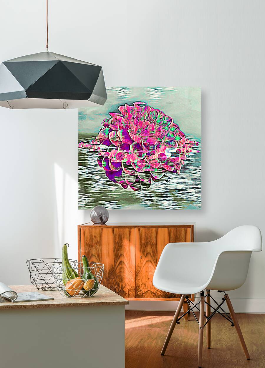 ArtXcl 153 Dahlias in water impressionist-paint-style Reproduction