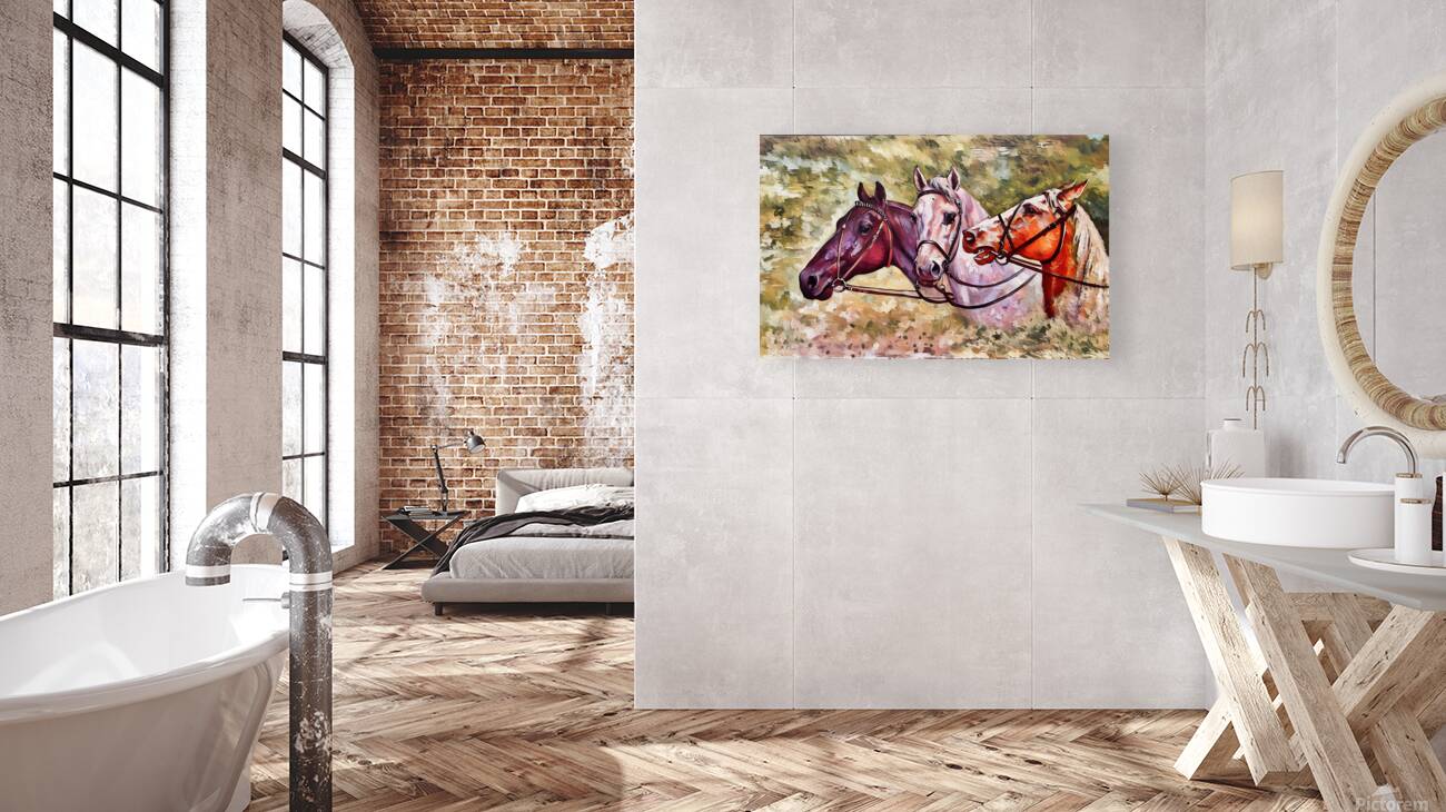 ArtXcl 049 three horses  Reproduction