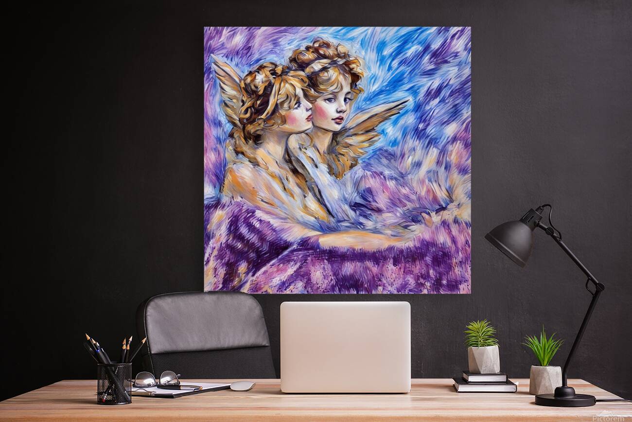 ArtXcl 178 two girls Vintage painting Reproduction