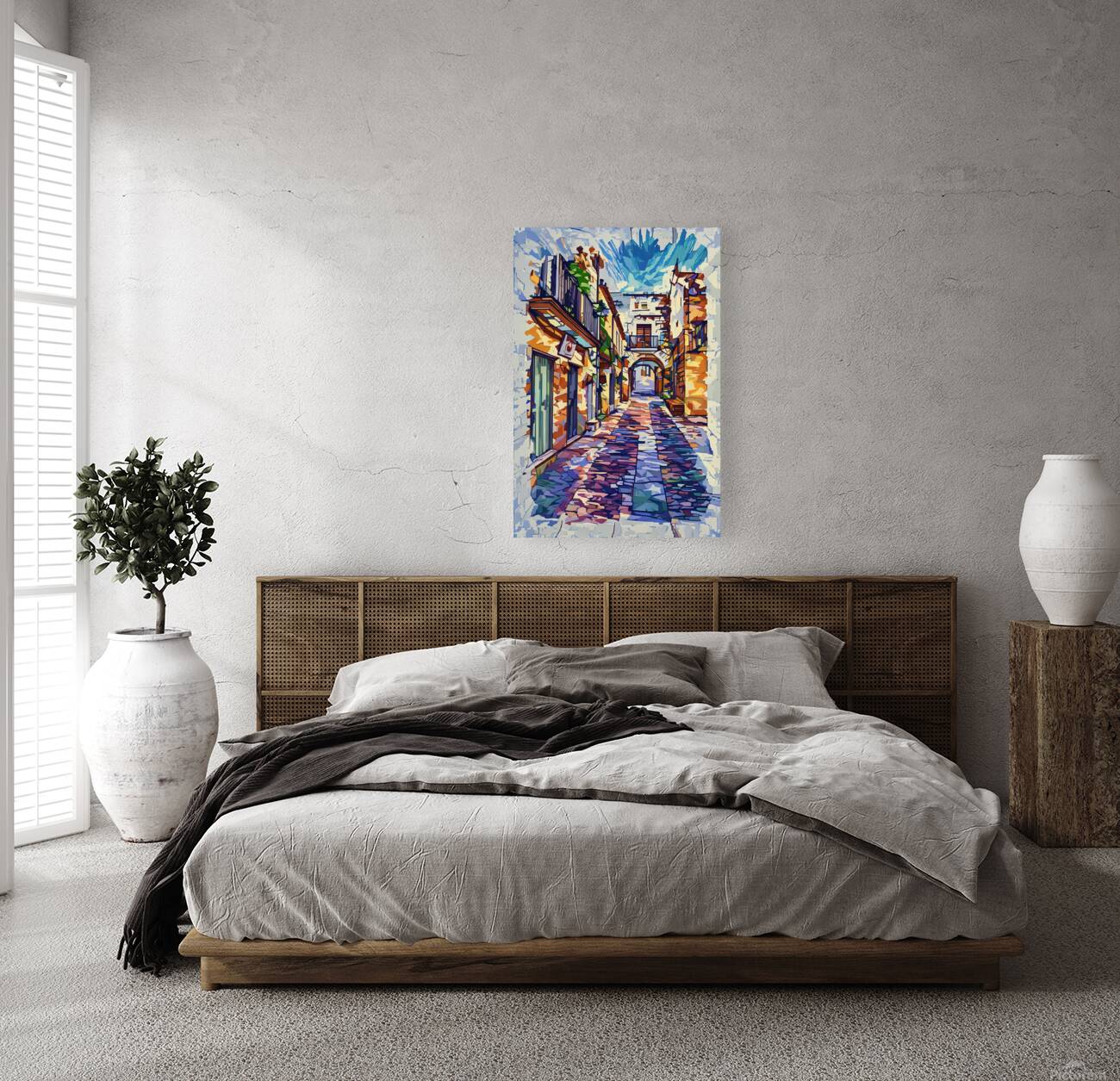 ArtXcl 041 narrow cobblestone street  Reproduction