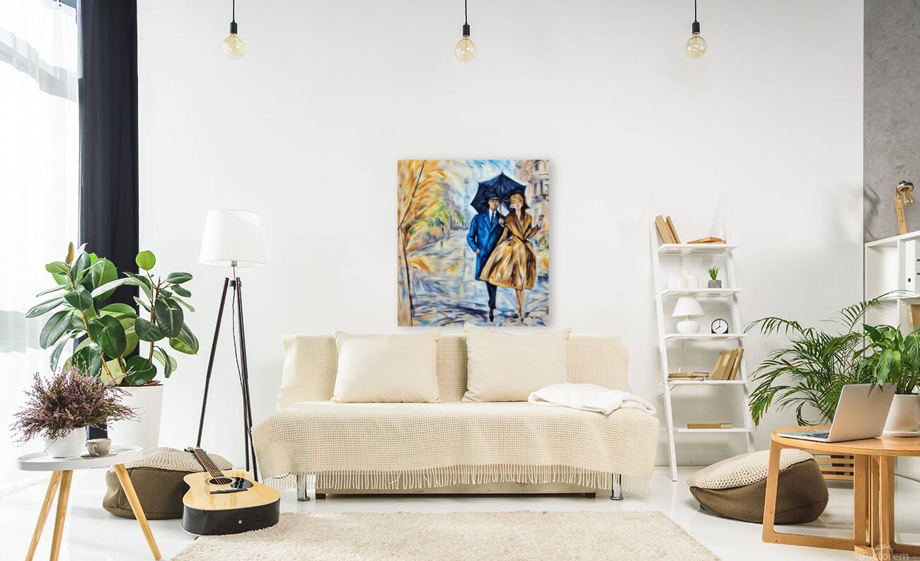 ArtXcl 110 couple-umbrella-vintage-drawing Reproduction