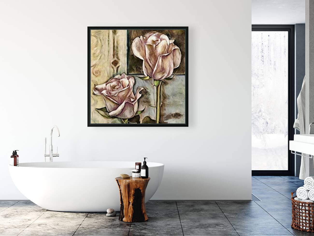 ArtXcl 130 Rose Flower oil-paint-style Reproduction