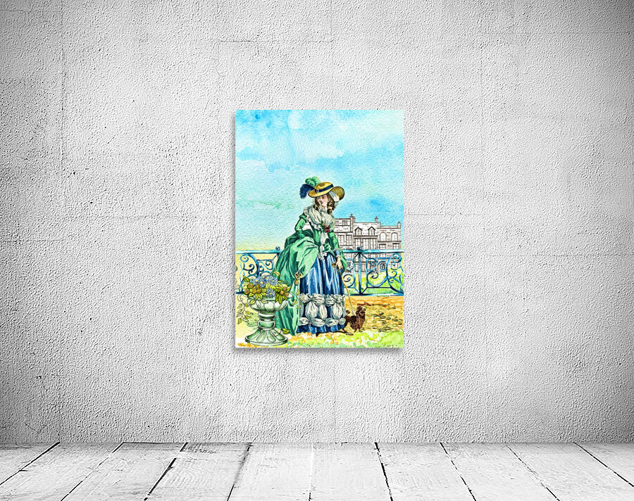 ArtXcl 134 Women in Blue Vintage drawing oil-paint-style Wall Preview