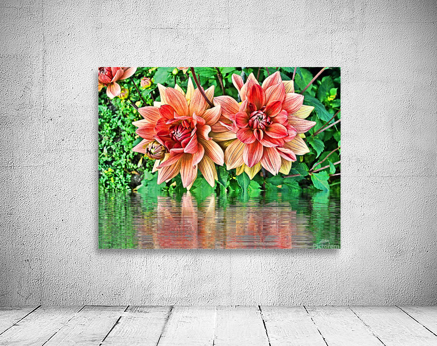 ArtXcl 144 Dahlias Flowers enhanced-paint-style  Wall Preview