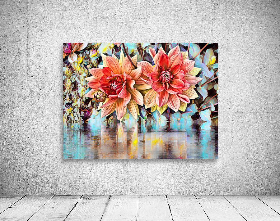 ArtXcl 146 Dahlias Flowers oil paint-paint-style Wall Preview