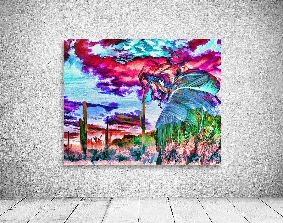 ArtXcl 075  surreal abstract man looking over desert Wall Preview