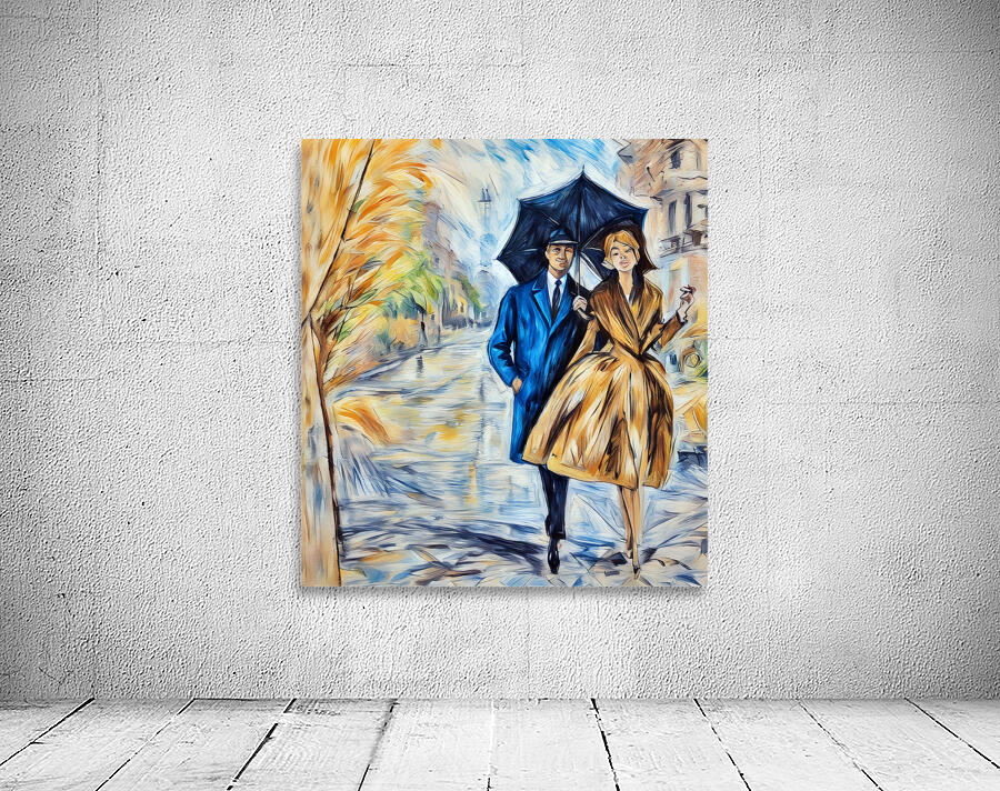 ArtXcl 110 couple-umbrella-vintage-drawing Wall Preview