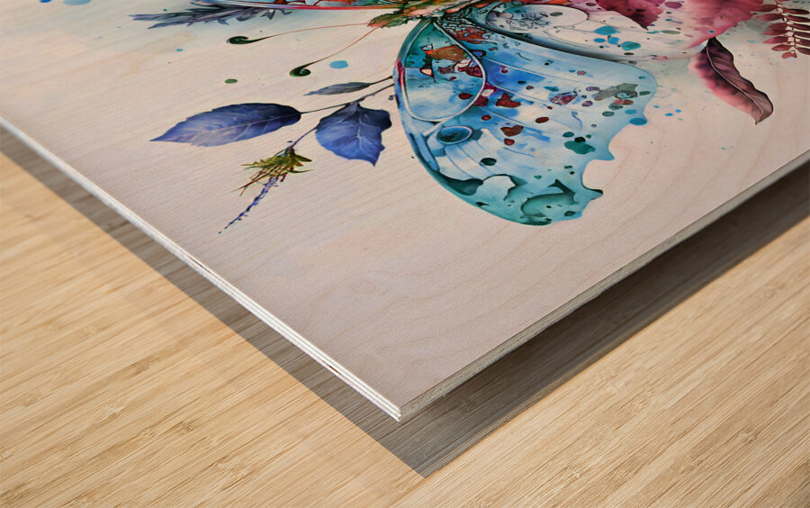 ArtXcl 132 Butterfly oil paint style Wood print