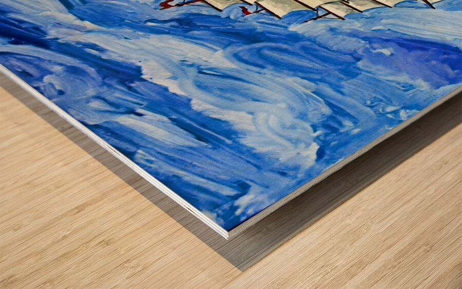 ArtXcl 137 ship oil painting-style Wood print