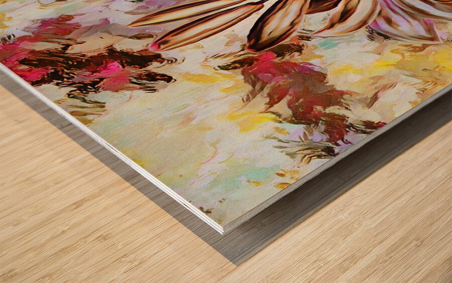 ArtXcl 138 Flowers oil paint style Wood print