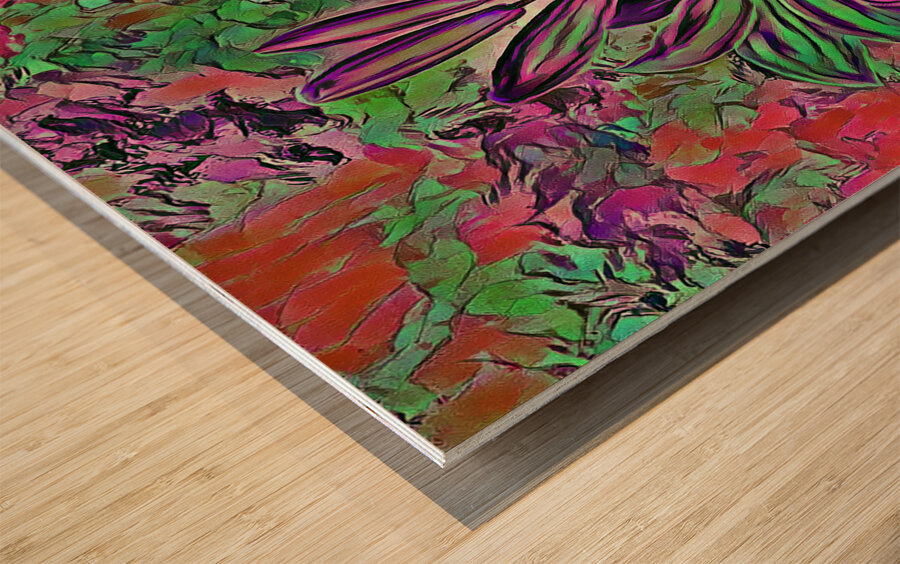 ArtXcl 139 Flowers oil pastel style Wood print