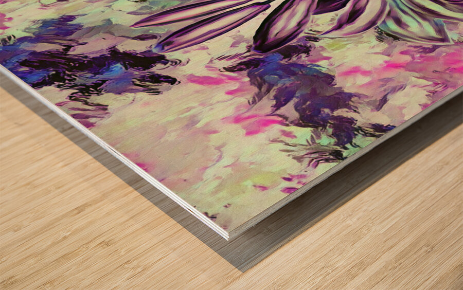 ArtXcl 141 Flowers oil paint style Wood print