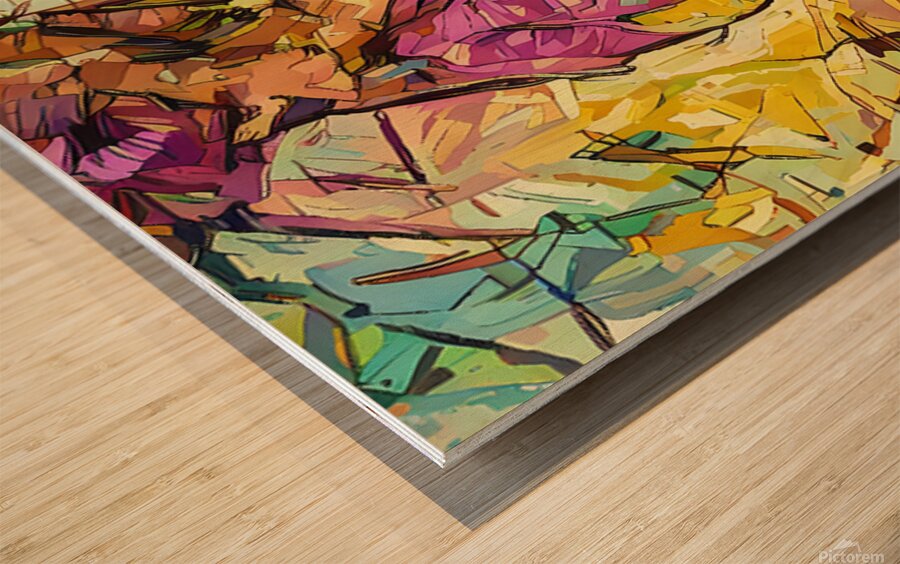 ArtXcl 042 rose abstract pixelated Wood print