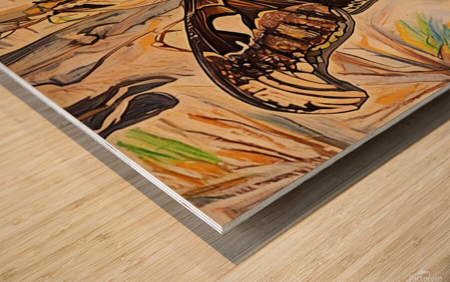 ArtXcl 194 atlas moth photo oil paint style Wood print