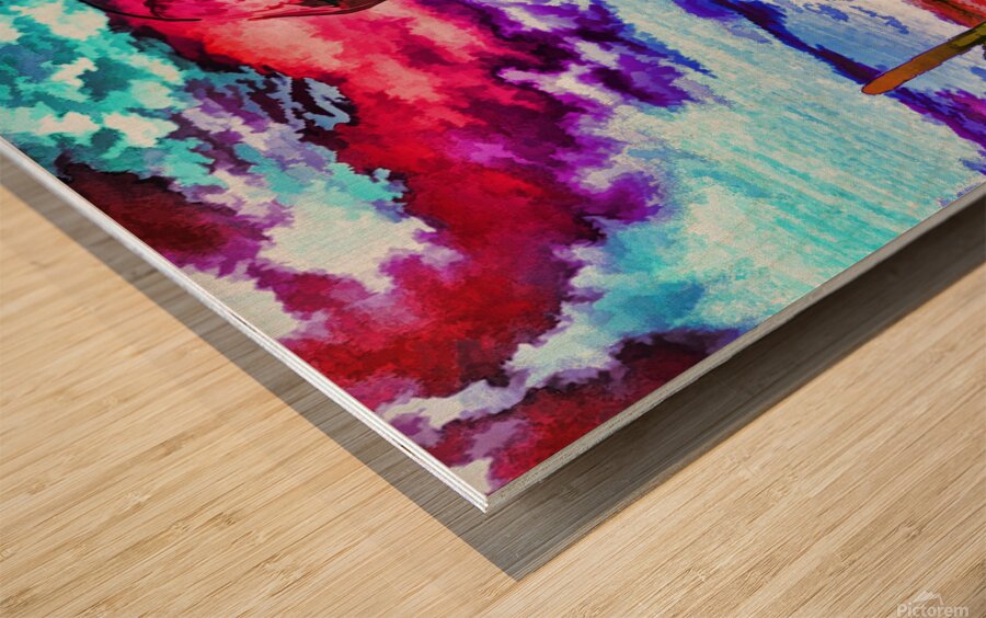 ArtXcl 075  surreal abstract man looking over desert Wood print