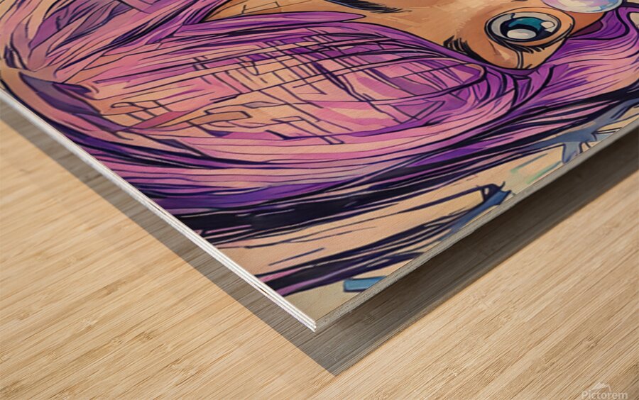 ArtXcl 022 its a girly world illustration  Wood print