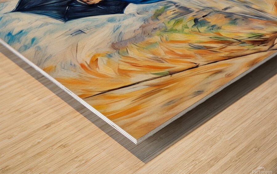 ArtXcl 110 couple-umbrella-vintage-drawing Wood print