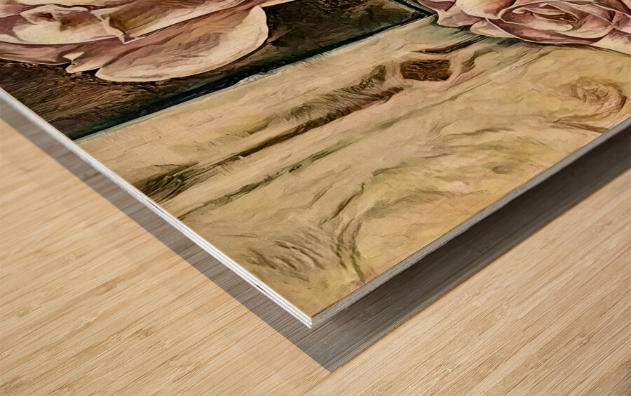 ArtXcl 130 Rose Flower oil-paint-style Wood print