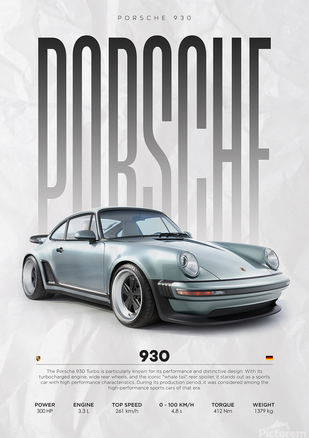 Porsche 930 by Conceptual Photography Wall Art