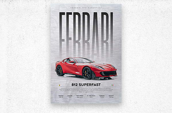 Ferrari 812 Superfast by Conceptual Photography Wall Art