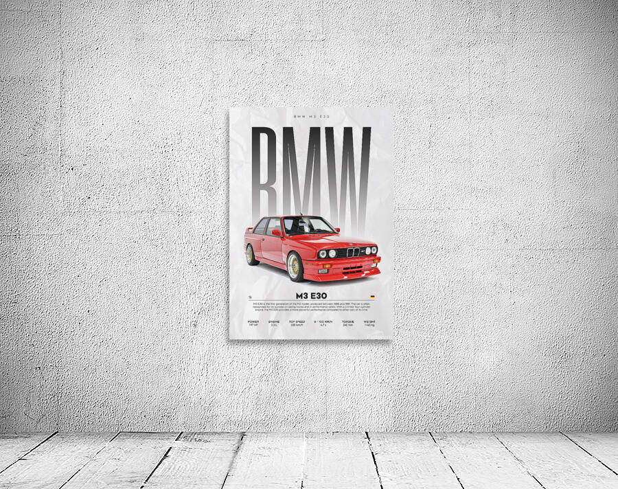 BMW M3 E30 by Conceptual Photography Wall Art