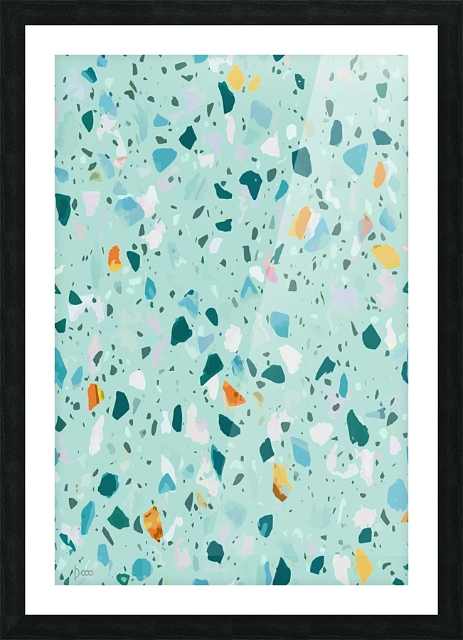 Blue Terrazzo Picture Frame print