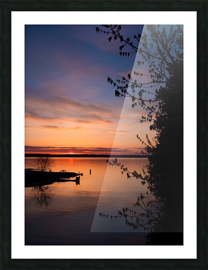 Sunset Fishing Picture Frame print
