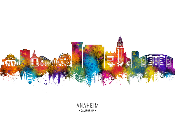 Anaheim California Skyline Digital Download