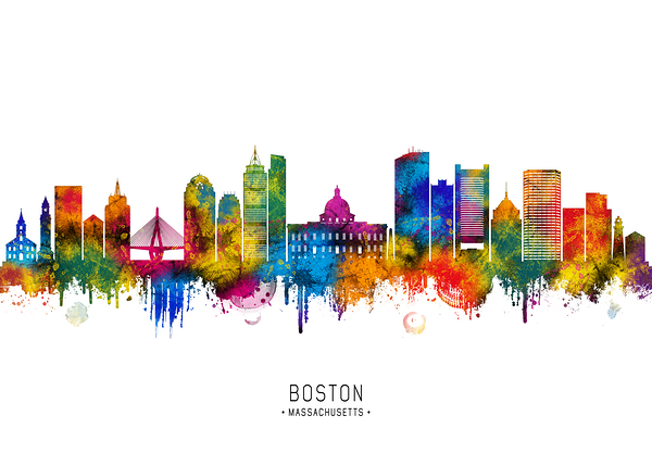 Boston Massachusetts Skyline Digital Download