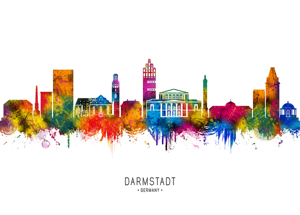 Darmstadt Germany Skyline Digital Download