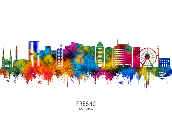 Fresno California Skyline Digital Download