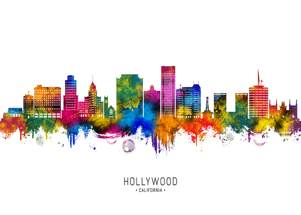 Hollywood California Skyline Digital Download