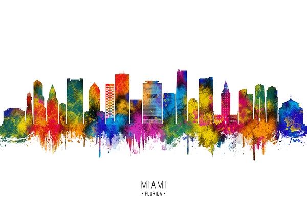 Miami Florida Skyline Digital Download