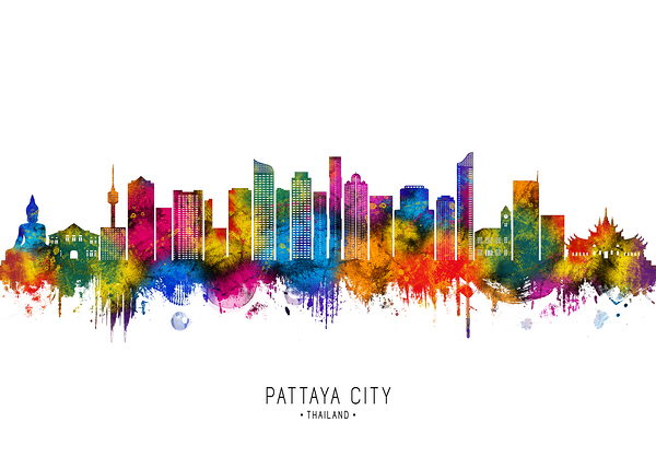 Pattaya City Thailand Skyline Digital Download