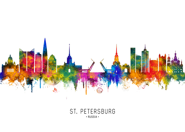 St. Petersburg Russia Skyline Digital Download