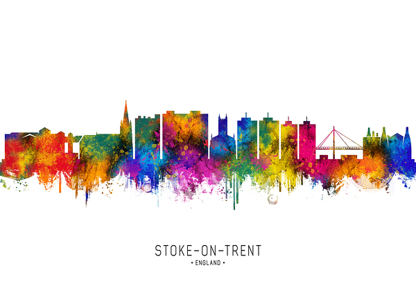 Stoke-on-Trent England Skyline Digital Download