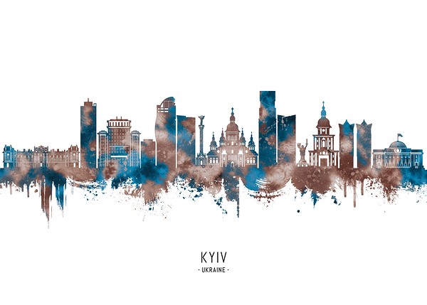Kyiv Ukraine Skyline Sepia Digital Download