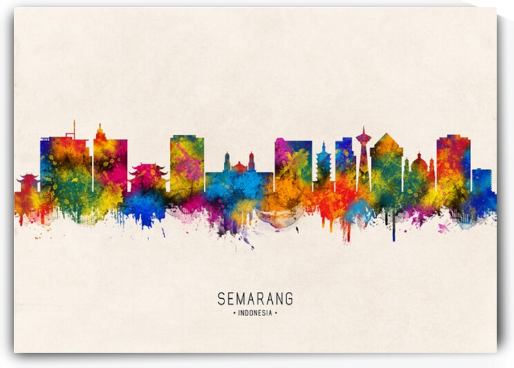 Semarang Indonesia Skyline Beige by Towseef Dar