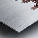 Prague Czech Republic Skyline Sepia Metal print